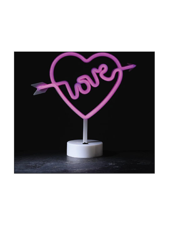 Aca Decorative Lamp Love Neon Battery Pink