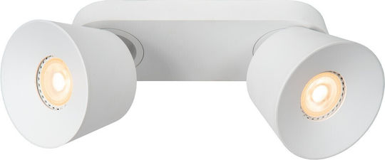 Lucide Lightning Trigono Διπλό Σποτ με Ντουί GU10 σε Λευκό Χρώμα