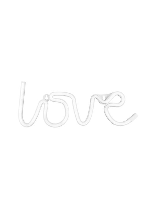 PartyDeco Neon Διακοσμητικό Φωτιστικό LED Θερμό Λευκό 3000K Love 34.5x13εκ.