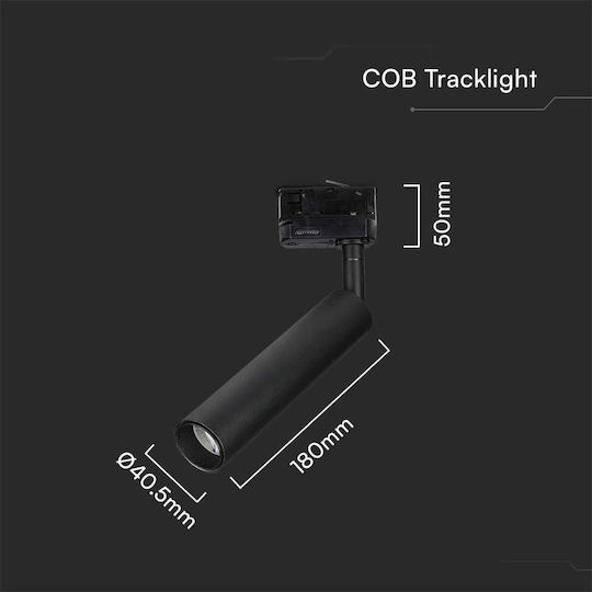 V-TAC Single LED Cool White Spot in Black Color