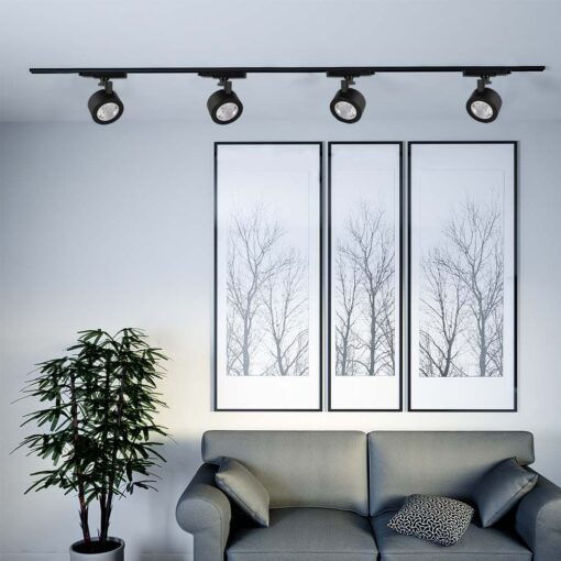 V-TAC Μονό LED Ρυθμιζόμενο Λευκό Σποτ σε Μαύρο Χρώμα