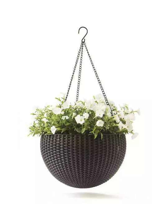 Keter Pot Plastic Brown/golden 35x35x22cm.