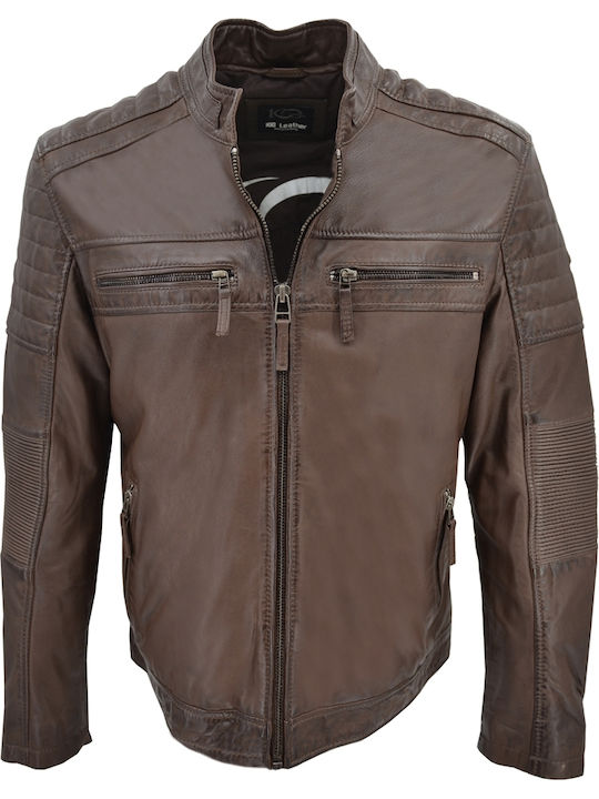 Dermatina 100 Biker Leather Jacket Coffee Bean