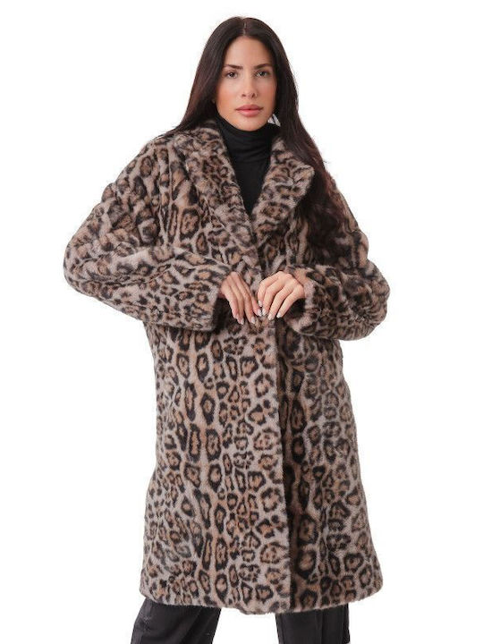 Silia D Women's Short Fur Animal Print