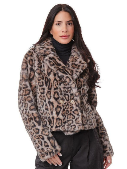Κοντή Γυναικεία Γούνα Animal Print