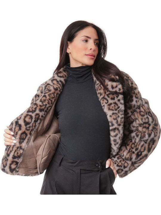 Κοντή Γυναικεία Γούνα Animal Print