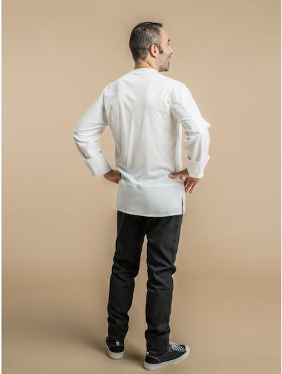 Clement Design Σακάκι Σεφ Λευκό με Japan