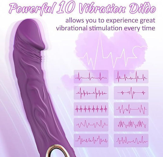 Smd Jumper-o Realistic Vibrator Dildo 22.1cm Realistic Vibrator Purple