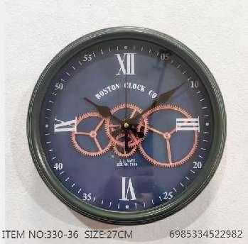 Wall Clock Plastic Green Ø27cm