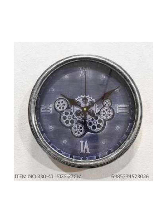Wall Clock Plastic Gray Ø27cm