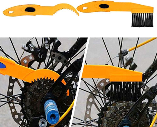 Set 5 Perii 1 Cârpă De Curățare Din Microfibră Pentru Curățarea Bicicletelor Portocalii