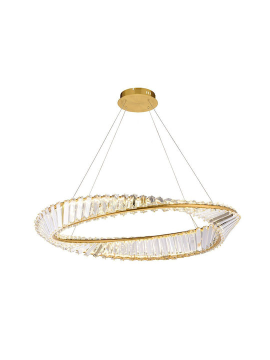 Toolight Hängelampe Gold mit Kristallen