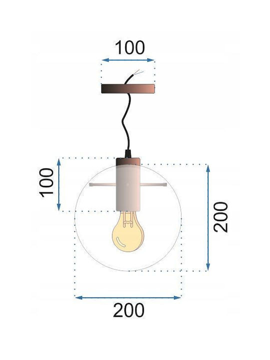 Toolight Hängelampe Schwarz