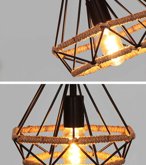 Toolight Κρεμαστό Φωτιστικό Boho με Σχοινί