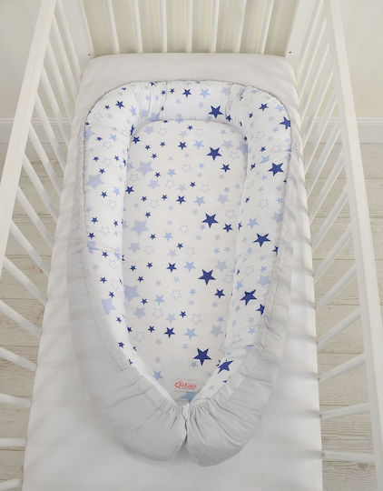 Bobono Βρεφικό Μαξιλάρι Φωλιά White And Blue