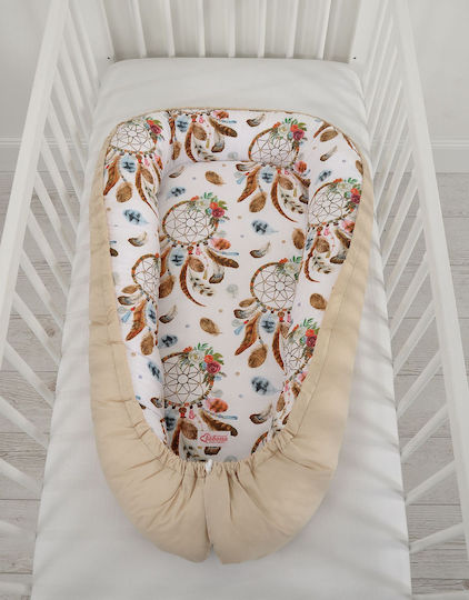 Bobono Pernă pentru bebeluși în formă de cuib White, Beige