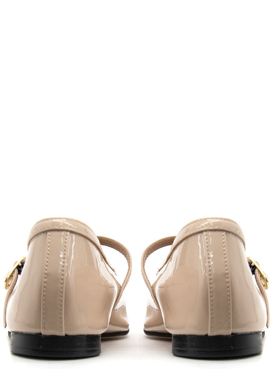 Patent Leather Ballerinas With strap Pink