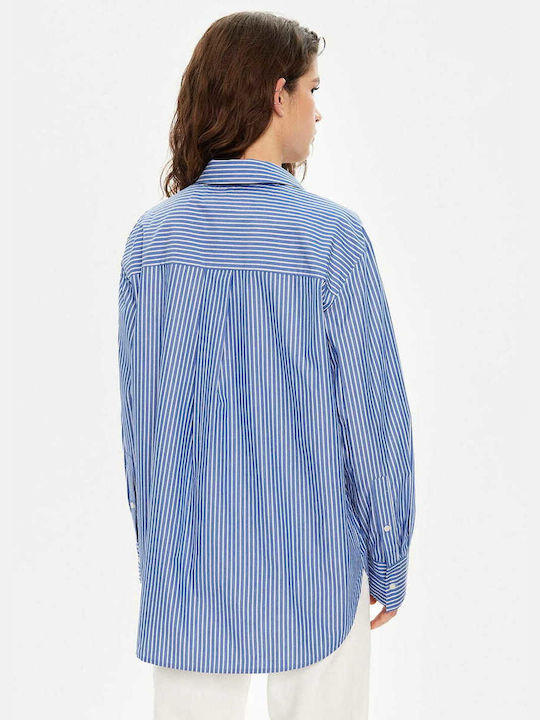 Tommy Hilfiger Women's Striped Long Sleeve Shirt Blue