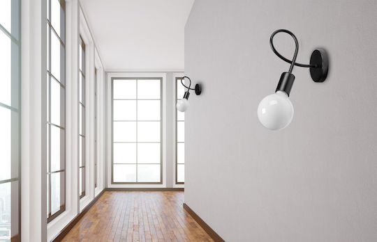 Toolight Lumină de Perete cu Soclu E27 Negru