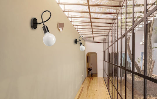 Toolight Lumină de Perete cu Soclu E27 Negru