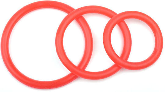 Red Color Silicone Triple Cock Ring Set