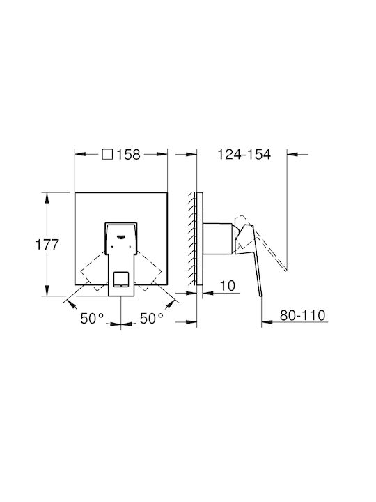 Grohe Built-in Faucet Mixer for Shower 1 Exit Inox Silver