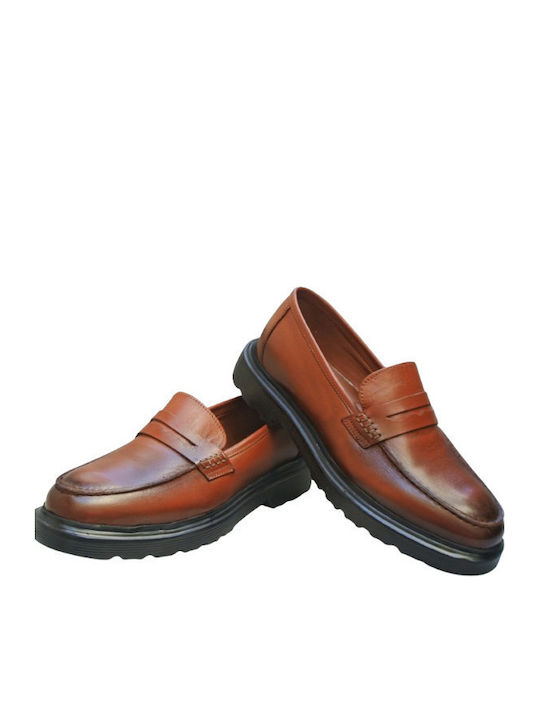 Leder Herren Mokassins in Tabac Braun Farbe
