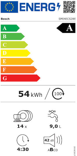 Bosch Вградена съдомиялна машина с Wi-Fi за 14 комплекта Ш59.8xВ81.5см.