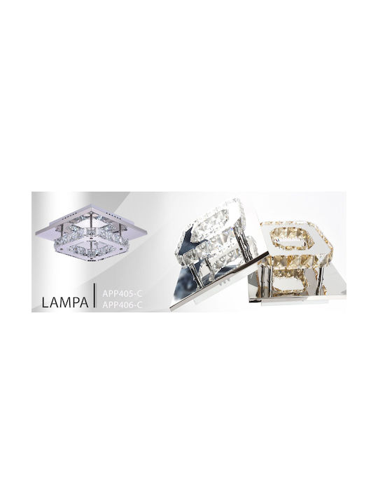 Toolight Πλαφονιέρα Οροφής με Ενσωματωμένο LED και Κρύσταλλα