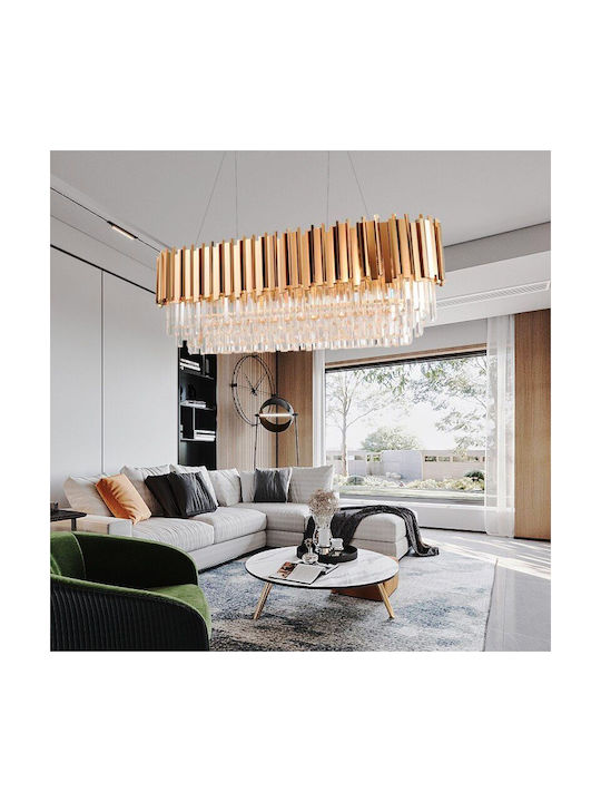 Toolight Πολυέλαιος LED με Κρύσταλλα Χρυσός OSW-00683
