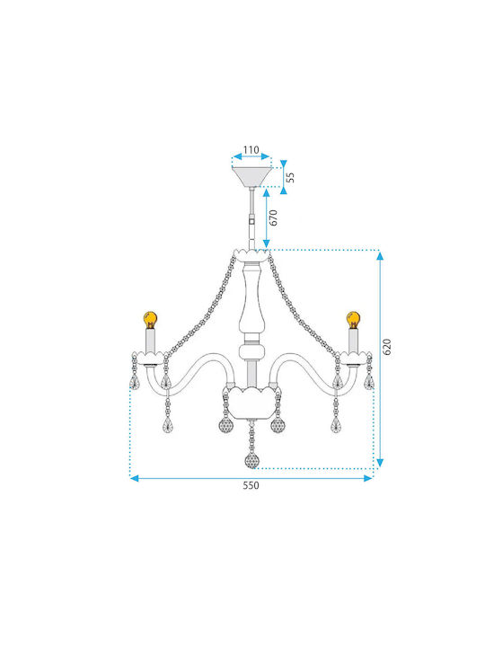 Toolight Chandelier with Crystals OSW-04007