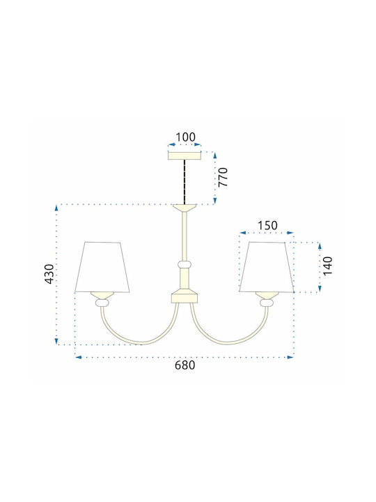 Toolight Πολυέλαιος με Κρύσταλλα OSW-05557