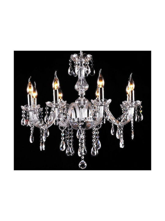 Toolight Chandelier with Crystals 8xE14 Transparent 68cm OSW-04600