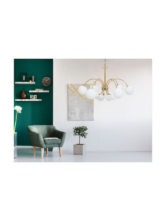 Toolight Πολυέλαιος με Ξύλο Χρυσός OSW-04048