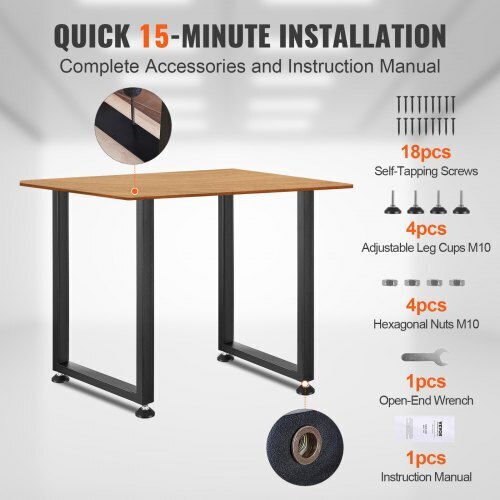 Vevor Picior Metalic Mobilier 2 Bucăți Potrivit Pentru Masă / Măsuță / Birou 3x3cm Negru