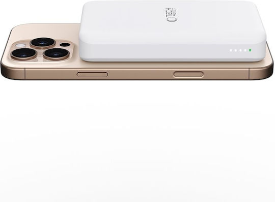 Tech-Protect PB24 Lifemag MagSafe Power Bank 10000mAh 15W with USB-A Port and USB-C Port White