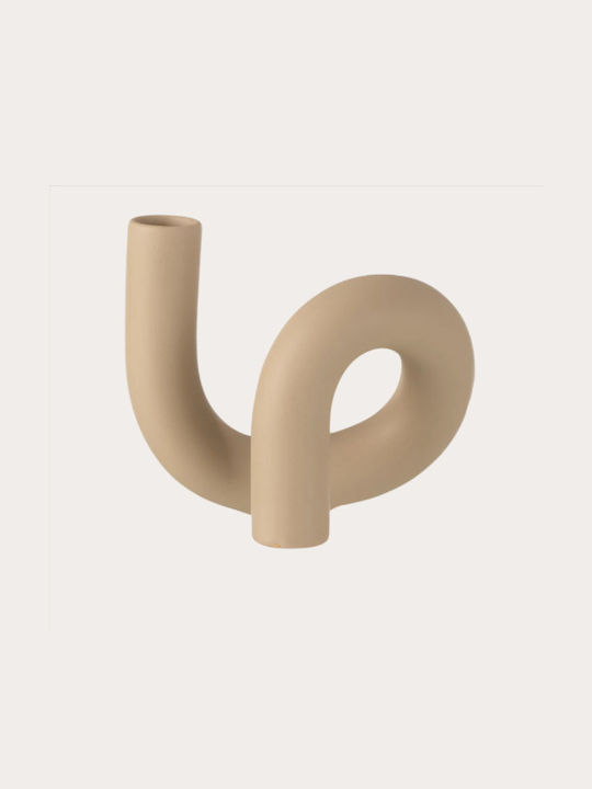 J-Line Christmas Ceramic Beige Candle