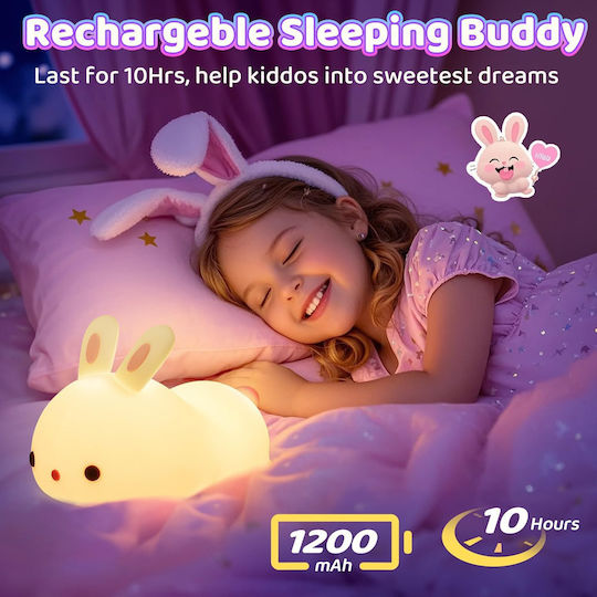 Lumini LED Lampă decorativă pentru copii cu Schimbări de Culori Multicolor 13.5x10x8εκ.