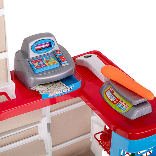 Supermarket Role Play Toy Trolley Cash Register 47 Pieces