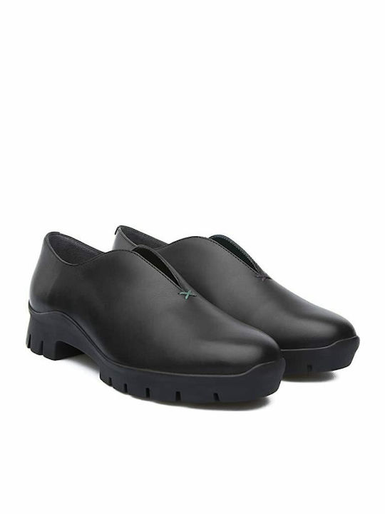 Women's Leather Oxford Shoes Black