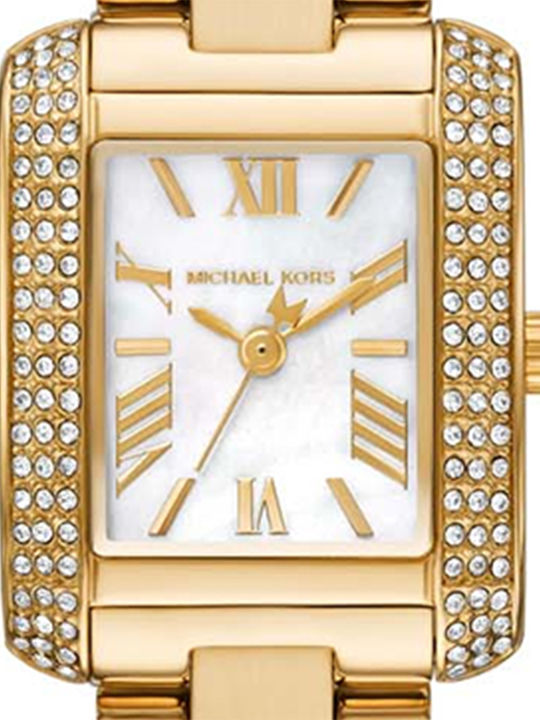 Michael Kors Emery Womens Watch 22mm Battery Chronograph With Gold Stainless Steel Bracelet