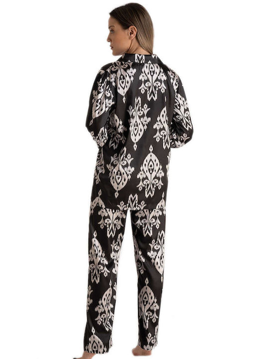Rachel Winter Damen Pyjama-Set White-Black