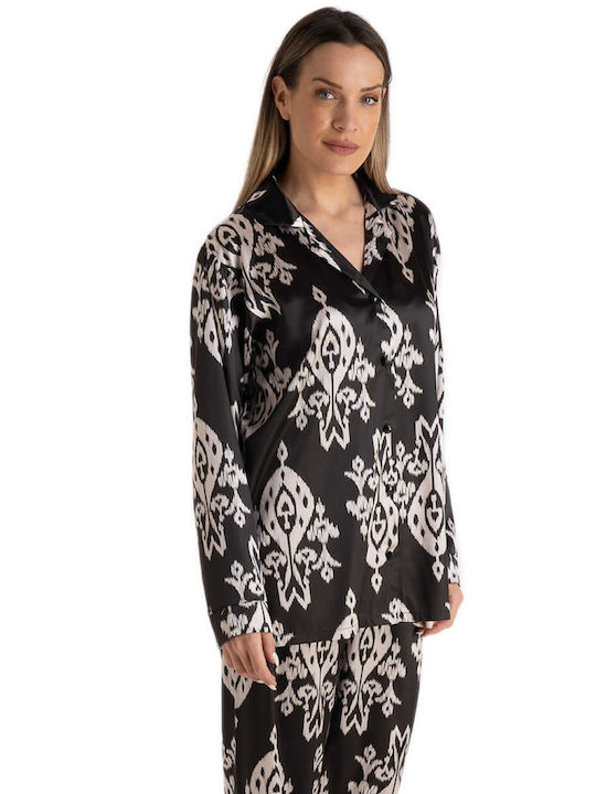 Rachel Winter Damen Pyjama-Set White-Black