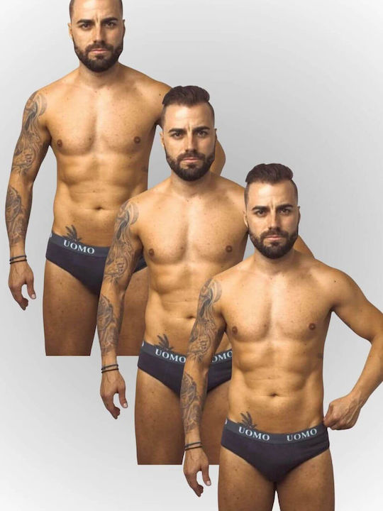 Uomo F1017 Men's Briefs 3Pack Anthracite