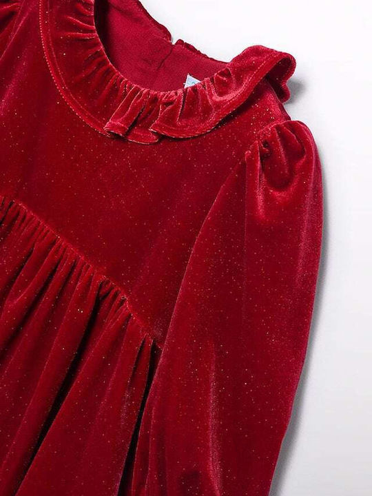 Abel & Lula Children's Dress Velvet red