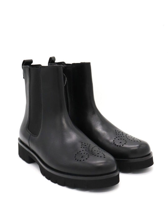 Leather Women's Ankle Boots Black
