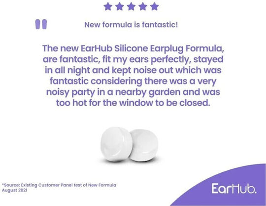 EarHub Silicone Earplugs White 6pcs