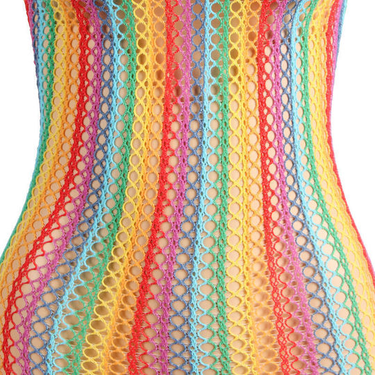 Subblime 952341 Rainbow Fishnet Bodystocking One Size