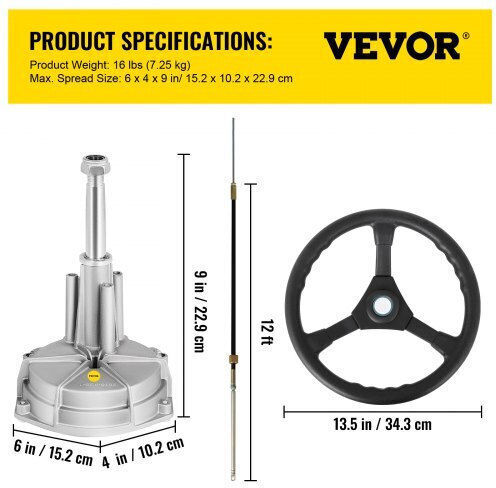 Vevor Ss13712 Quick Connect Steering Set 13" Steering Wheel Xyyyzxbjxzxbtj001v0