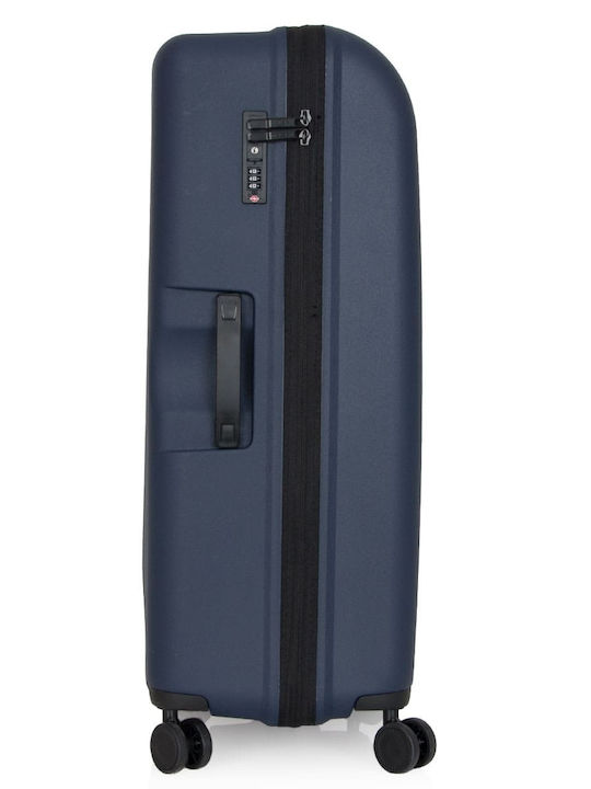 Delsey Ordener Large Hard Blue Suitcase With 4 Wheels Height 77cm